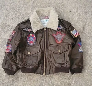 Flight Line VTG Kids Pilot,TOP GUN,Flight Distressed Bomber Jacket 4/5. (T8) - Picture 1 of 6