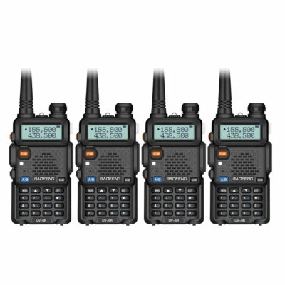 4PC BAOFENG UV-5R VHF/UHF Dual Band Two Way Ham Radio Walkie Talkie Transceiver - Image 1 of 4