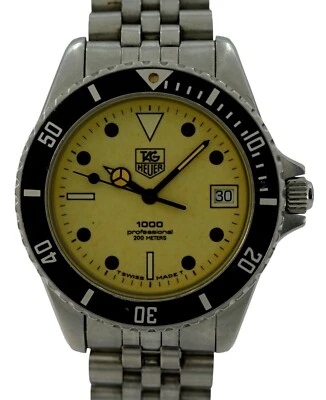 Tag Heuer 37mm relógio de mergulho masculino mostrador luminoso profissional série 1000 980.113N! - Imagem 1 de 4