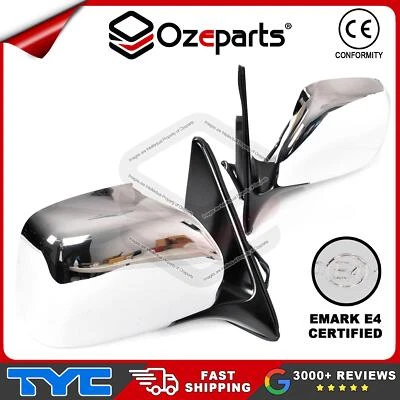 Pair LH+RH Electric Door Mirror Chrome For Toyota LandCruiser 100 Series 98~07 - Image 1 of 4