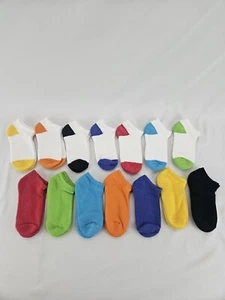 Essentials Unisex Kids and Toddlers' Cotton Low Cut Sock 14 Pairs Size M - Picture 1 of 7