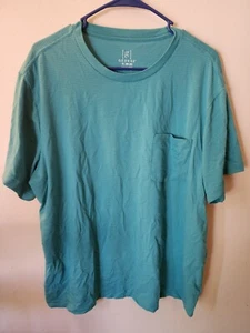George XL (46-48) Short Sleeve Turquoise Striped Shirt w Pocket Made in Jordan - Picture 1 of 3