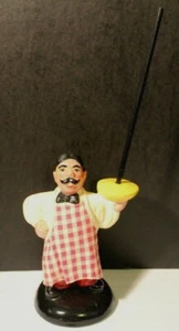  Statuina ceramica vintage porta asciugamani carta chef italiano 15,25" - Foto 1 di 7