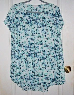 LIZ LANGE MATERNITY for Target size Large tunic blue abstract print NWT - Image 1 of 4