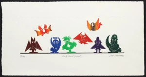 Jean Sariano Early Birds Special 1979 Aquatinta Radierung Kunstdruck Ed. von 300 S/N - Bild 1 von 2