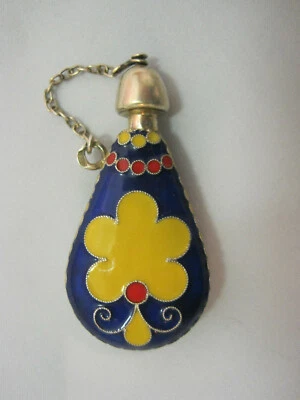 Botella de perfume. Plata 916. Esmalte.  URSS. Foto 1 de 4