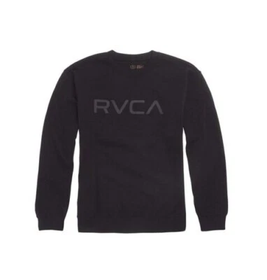 Sudadera para hombre RVCA BIG RVCA CREW POLAR negra gris carbón logotipo (D) cuello redondo Foto 1 de 2
