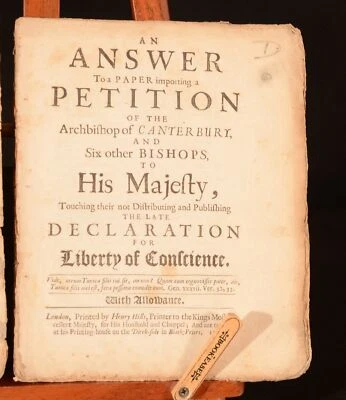 1688 2vol Glorious Revolution Petition Sancroft Six Bishops James II - Image 1 of 4