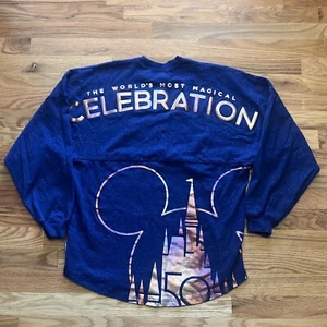Walt Disney World Magic Kingdom 50th Anniversary Spirit Jersey Blue Size Small - Picture 1 of 12