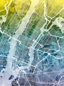 Póster - Mapa de Nueva York, calles abstractas modernas de la ciudad, 4 tamaños - Imagen 1 de 25