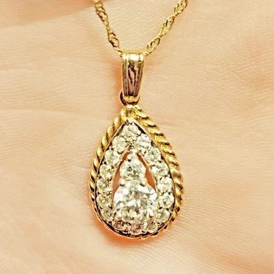 EXQUISITO COLGANTE DE DIAMANTES NATURALES BRILLANTES DISEÑO MAX RYANT G-H, SI 18k + Bonus Foto 1 de 4