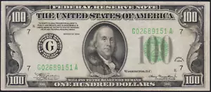 Fr.2152-G 1934 Chicago $100 Federal Reserve Note VF+ - Picture 1 of 2