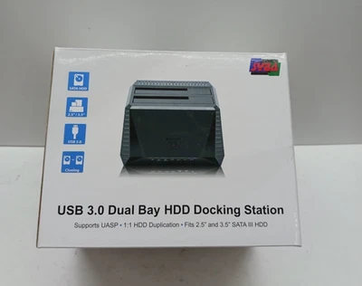 SYBA Dual Bay USB 3.0 DUAL BAY Docking Station for 2.5" and 3.5" SATA IIIHDD/SSD - Image 1 of 4