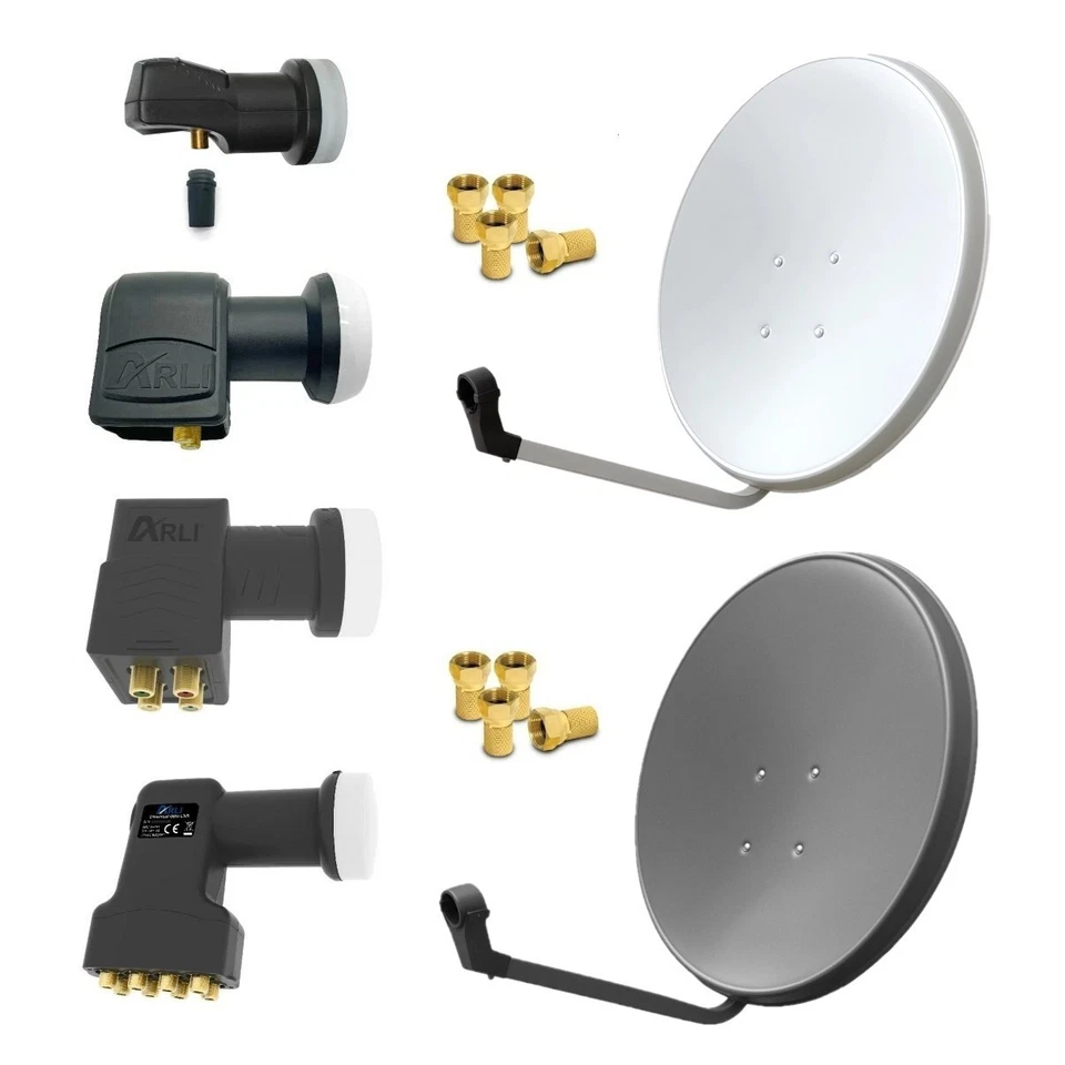 Sat Anlage 60 cm Antenne Set Single 1 / Twin 2 / Quad 4 / Octo 8 LNB Teilnehmer - Bild 1 von 1