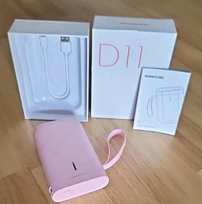 Niimbot D11 Pink Handheld Thermal Label Printer  Box W/ Labels  - Image 1 of 4