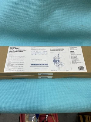 TRENDnet TC-P24C6AHS 24-Port Cat6A Shielded Half-U Patch Panel - NEW - Image 1 of 2