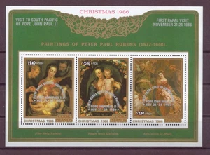 Cook Islands, Souvenir Sheet, Pope John Paul II Visit, Christmas by Rubens - Picture 1 of 1
