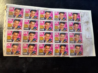 Vintage Elvis Presley 1993 29¢ Stamps • Sheet + 20 Stamps • USPS Graceland USA - Image 1 of 4