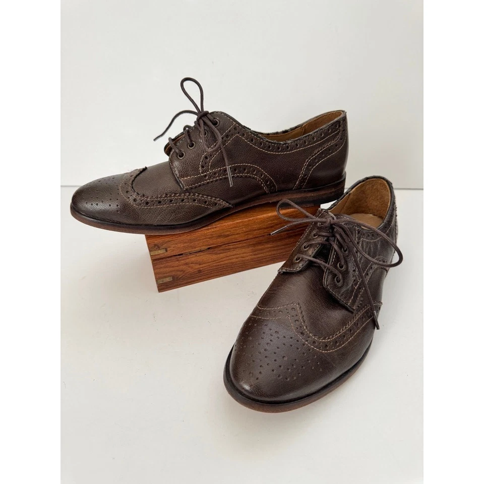 Zapatos Oxford HUSH PUPPIES Para Mujer Talla 8 Brogue Cuero Marrón Oscuro Lindley Foto 1 de 4