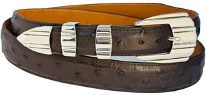 RDM Randall Moore Santa Fe Sterlingsilber Ranger Gürtelschnalle echter Strauß 38 - Bild 1 von 10