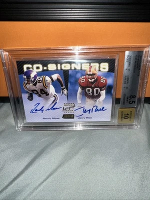 1999 Topps Stadium Club Signatures Randy Moss/ Jerry Rice Auto - Image 1 of 3