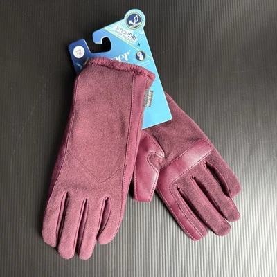 NWT Isotoner Women's SmartDri Spandex Glove SmarTouch Technology Plum Purple - Image 1 of 4