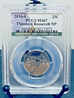 2016-S Washington Quarter Theodore Roosevelt NP PCGS MS67 #82175972 - Image 1 of 2