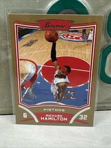 2008-09 Bowman Basketball #7 Richard Hamilton Gold Card /50 - PISTONI - Foto 1 di 4