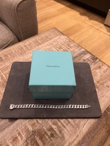 Tiffany & Co. Sterling Silver Men's Curb Link Bracelet 8 1/4" with Box & Pouch - Picture 1 of 7