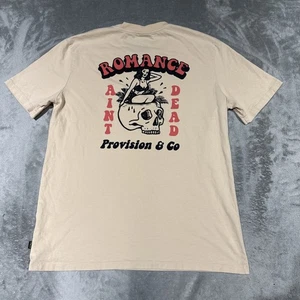 Camiseta P&Co Para Hombre Talla Grande Beige Romance Aint Dead Gráfico Cuello Redondo - Imagen 1 de 8