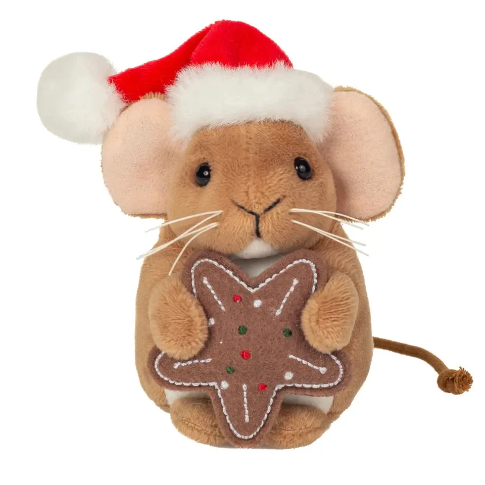 Teddy Hermann Weihnachtsmaus mit Keks 11 cm 94615 Plüschtier Kuscheltier