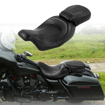 Asiento de conductor pasajero apto para Harley Touring Road Street Electra Glide 2009-2023 Foto 1 de 4