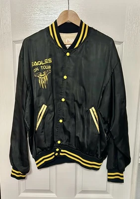 Chaqueta Vintage Años 70 Eagles Hotel California Tour Satén Talla XL Foto 1 de 4