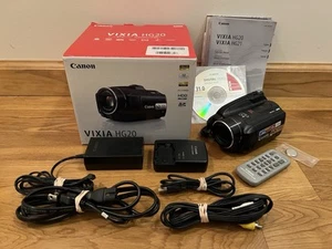 Canon Vixia HG20 HD 60GN HDD Camcorder With Battery, Auxiliary Power & More - Picture 1 of 13