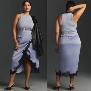 Anthropologie The Keeley Twofer Midi Dress in Periwinkle Blue Plus Size 3X - Picture 1 of 10