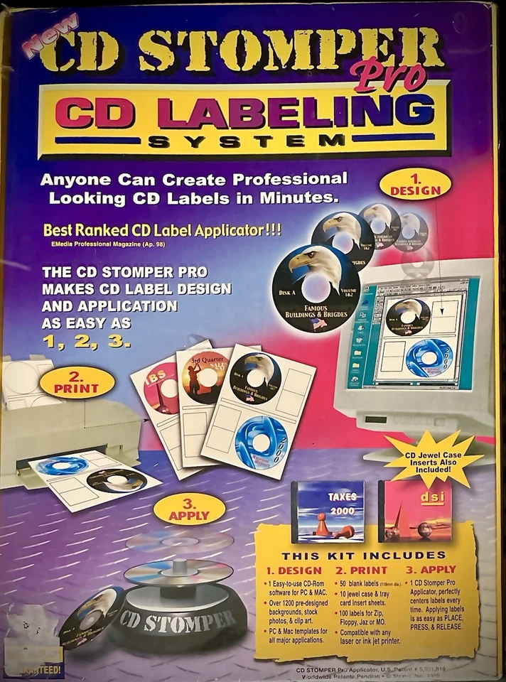 CD Stomper Pro Image Editor Label Maker Software: • Retro PC MAC CD-ROM Sealed - Image 1 of 4