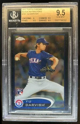 2012 Topps Chrome Yu Darvish RC Black Refractor Rookie #22/100 Rangers BGS 9.5 - Image 1 of 2
