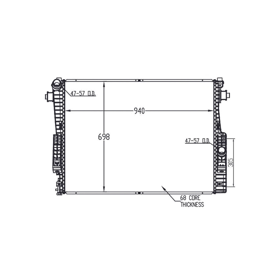 Radiador para camioneta Ford serie F 08-10 HD 6,4 L V8 turbo diésel fila única Foto 1 de 1