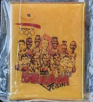 Prendedor Medalla de Oro Olímpica 1992 EE. UU. Dream Team ¡Como Nuevo! Bolso sellado Jordan Bird Johnson Foto 1 de 3