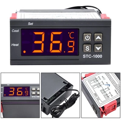 Digital LCD Temperature Controller STC1000 12V24V110V220V for Thermostat - Image 1 of 4