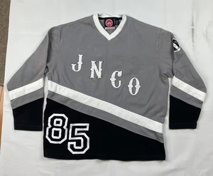 Maglia hockey vintage Y2K 00s JNCO cotone ricamato manica lunga XL 2003 - Foto 1 di 18