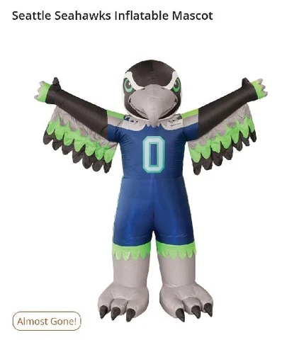 SEATTLE SEAHAWKS INFLATABLE MASCOT NFL 7 FEET TALL LED AIR BLOWN YARD DECOR NIB Cover