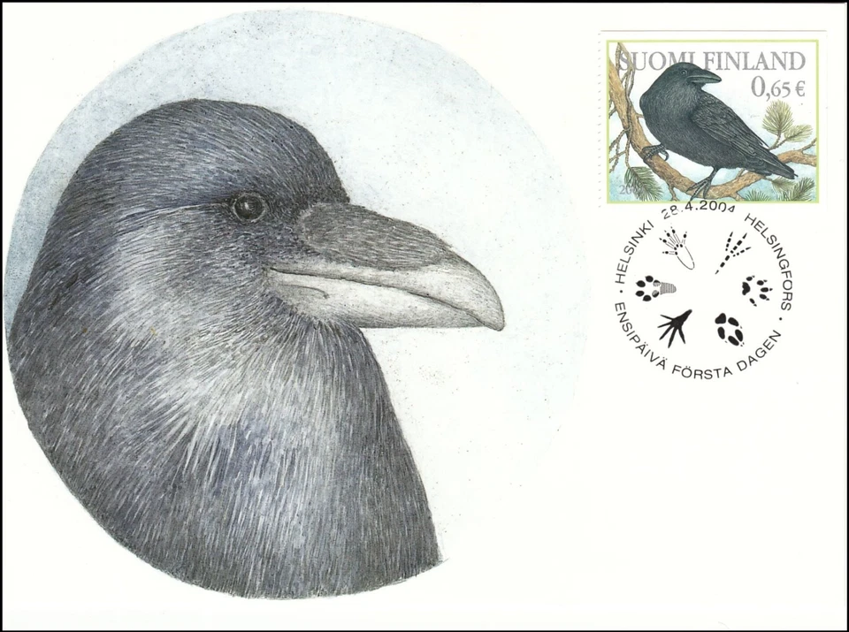Black Bird Raven Fauna Forest Finland Mint Maxi FDC 2004 - Image 1 of 1