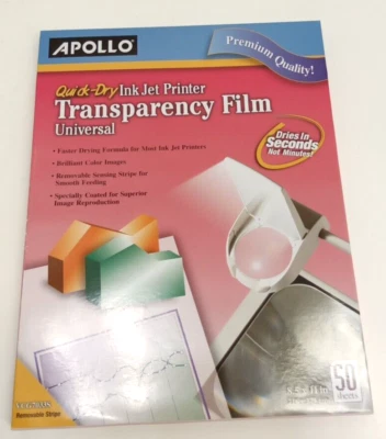 Apollo VCG7033S Quick-Dry Color InkJet Printer Transparency Film 8.5" x 11" 50pk - Image 1 of 4