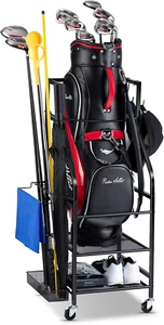 Golf Bags Storage Garage Organizer - Golf Bag Stand Fit Single Golf Bags, Golf - Picture 1 of 6