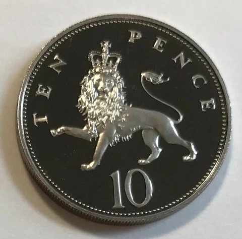 Great Britain 10 Pence 1986 - Lion - Queen Elizabeth II - Proof Cover