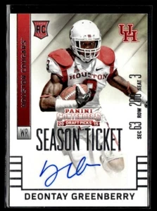 Panini Contenders Draft Picks 2015 Deontay Greenberry Rookie Auto Houston - Imagen 1 de 2