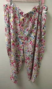 BocaBay Floral Rayon Hose Damen Plus 3XL Caprihose Lounge Kordelzug Pull On - Bild 1 von 8