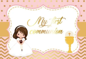 MY FIRST HOLY COMMUNION party Scene Setter wall mural BACKDROP 5'x3' religious - Picture 1 of 1
