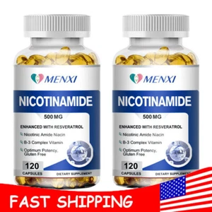 240pcs Nicotinamide 500mg Capsules Promotes Healthy Skin Supplement 100% Natural - Picture 1 of 8